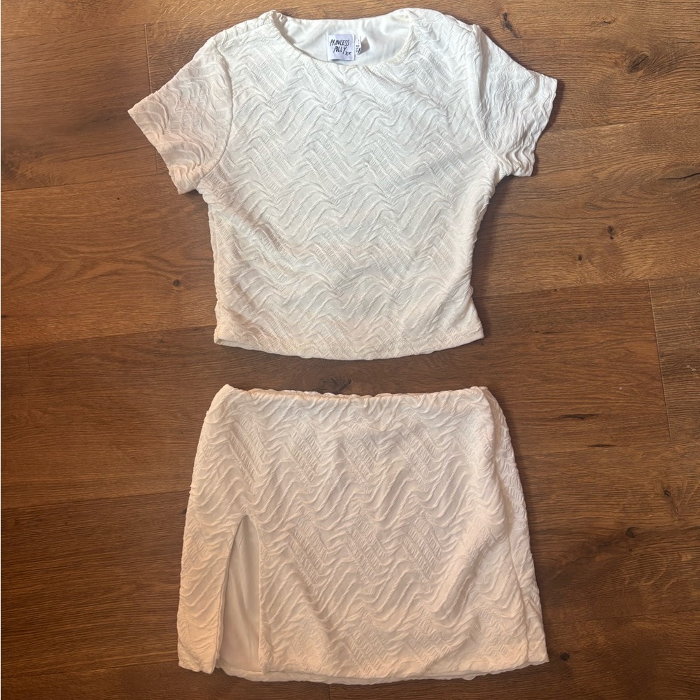 Princess Polly White Kian Skirt and Top Set size 4!